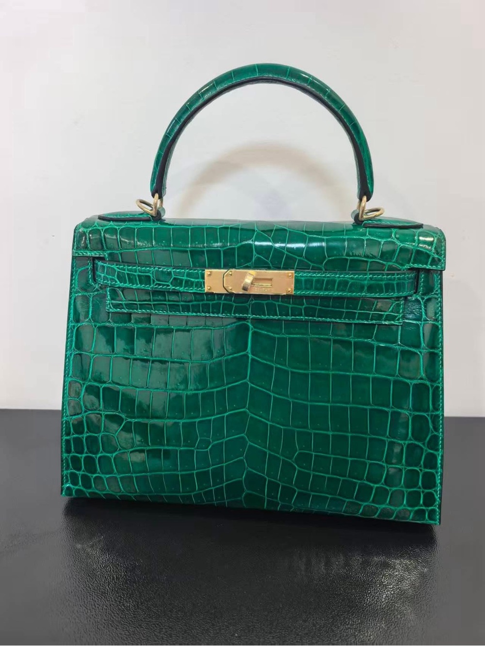 Rare mixed hardware Kelly 28 Emerald